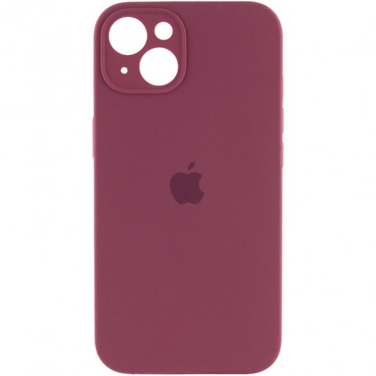 Чехол Silicone Case Full Camera Protective (AA) для Apple iPhone 15 (6.1") Бордовый / Plum