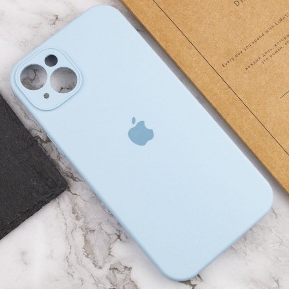 Чехол Silicone Case Full Camera Protective (AA) для Apple iPhone 15 (6.1"), Голубой / Sweet Blue
