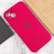 Чехол Silicone Case Full Camera Protective (AA) для Apple iPhone 15 (6.1"), Красный / Rose Red