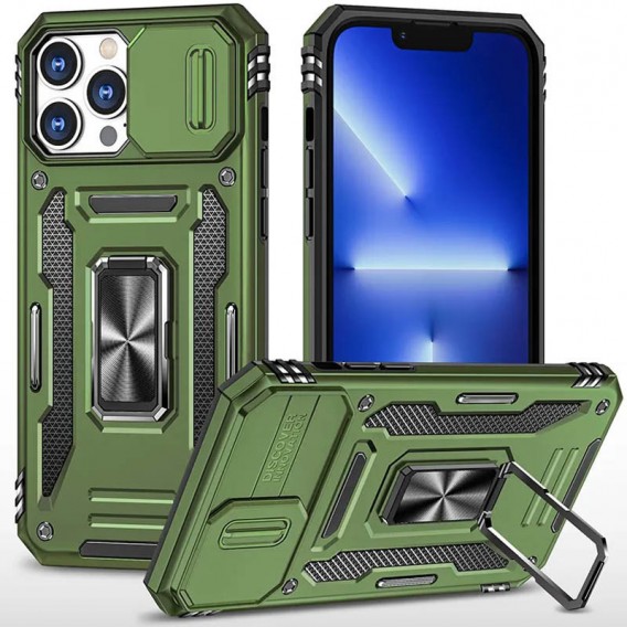 Удароміцний чохол Camshield Army Ring для iPhone 12 Pro / 12 (6.1"), Оливковий / Army Green