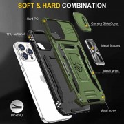 Ударопрочный чехол Camshield Army Ring для Apple iPhone 12 Pro / 12 (6.1"), Оливковый / Army Green