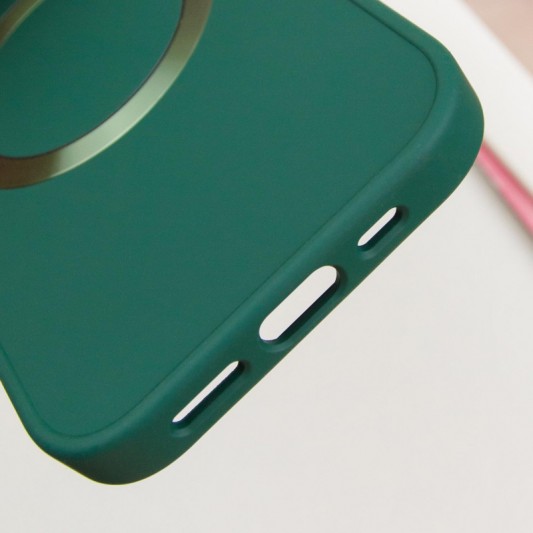 TPU чохол Bonbon Metal Style with MagSafe для Apple iPhone 15 (6.1") Зелений / Army Green - зображення 4 