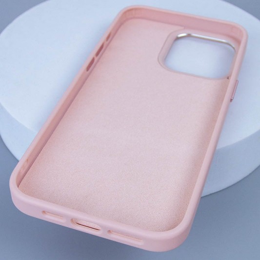 Кожаный чехол Bonbon Leather Metal Style with MagSafe для Apple iPhone 15 (6.1") Розовый / Light pink - изображение 4