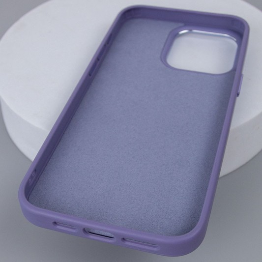 Кожаный чехол Bonbon Leather Metal Style with MagSafe для Apple iPhone 15 (6.1") Серый / Lavender - изображение 4