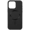 Шкіряний чохол Bonbon Leather Metal Style with MagSafe для Apple iPhone 15 (6.1"), Чорний / Black