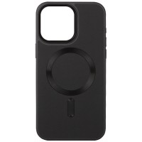 Шкіряний чохол Bonbon Leather Metal Style with MagSafe для Apple iPhone 15 (6.1"), Чорний / Black