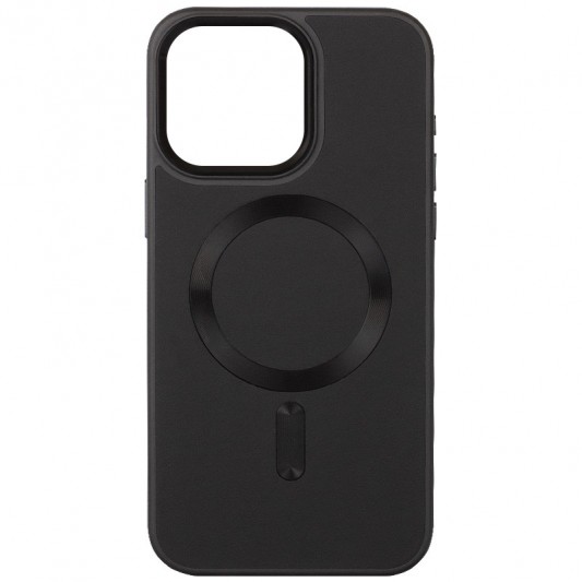 Шкіряний чохол Bonbon Leather Metal Style with MagSafe для Apple iPhone 15 (6.1"), Чорний / Black