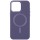 Кожаный чехол Bonbon Leather Metal Style with MagSafe для Apple iPhone 15 Plus (6.7") Серый / Lavender