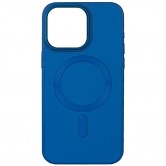 Кожаный чехол Bonbon Leather Metal Style with MagSafe для Apple iPhone 15 Plus (6.7 дюйма) Синий / Indigo