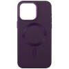 Кожаный чехол Bonbon Leather Metal Style with MagSafe для Apple iPhone 15 Plus (6.7"), Фиолетовый / Dark Purple