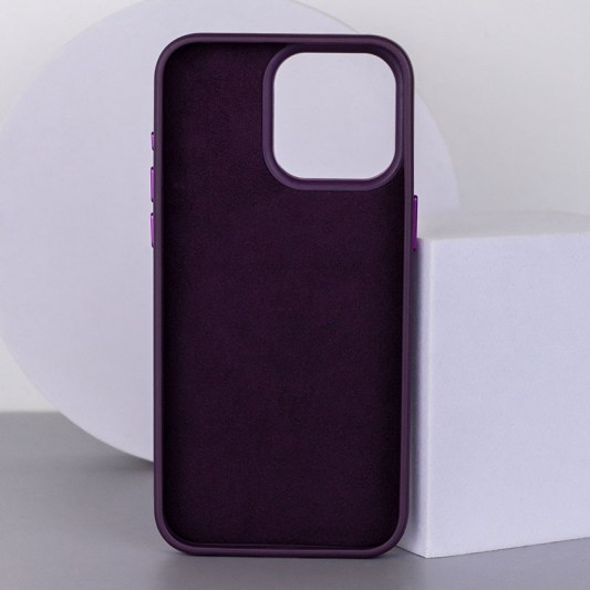 Кожаный чехол Bonbon Leather Metal Style with MagSafe для Apple iPhone 15 Plus (6.7") Фиолетовый / Dark Purple - изображение 1