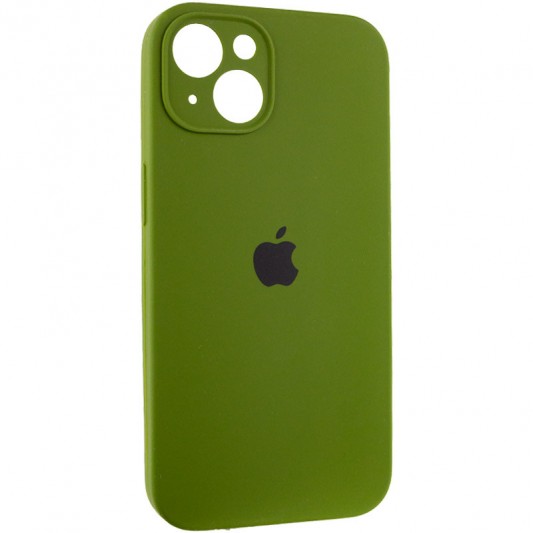 Чохол Silicone Case Full Camera Protective (AA) для Apple iPhone 15 Plus (6.7") Зелений / Dark Olive - зображення 1 