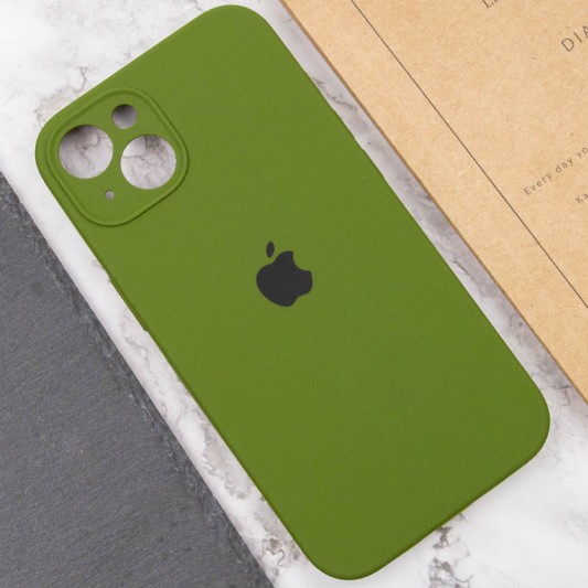 Чохол Silicone Case Full Camera Protective (AA) для Apple iPhone 15 Plus (6.7") Зелений / Dark Olive - зображення 4 