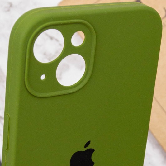 Чохол Silicone Case Full Camera Protective (AA) для Apple iPhone 15 Plus (6.7") Зелений / Dark Olive - зображення 5 