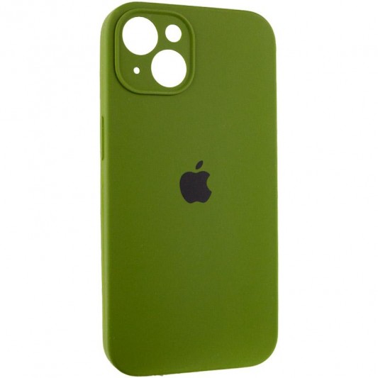 Чохол Silicone Case Full Camera Protective (AA) для Apple iPhone 15 Plus (6.7") Зелений / Dark Olive - зображення 1 
