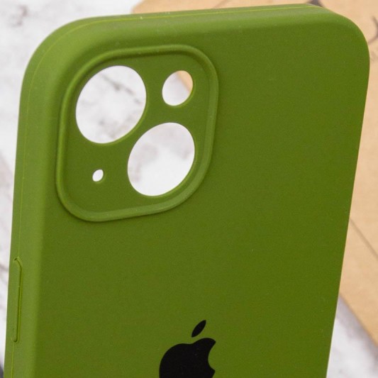 Чохол Silicone Case Full Camera Protective (AA) для Apple iPhone 15 Plus (6.7") Зелений / Dark Olive - зображення 5 