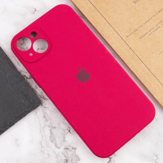 Чохол Silicone Case Full Camera Protective (AA) Apple iPhone 15 Plus (6.7"), Червоний / Rose Red