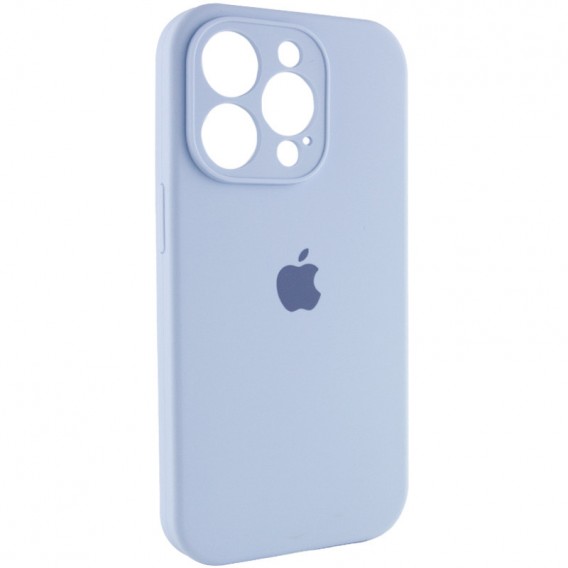 Чехол Silicone Case Full Camera Protective (AA) для Apple iPhone 15 Pro (6.1"), Голубой / Lilac Blue
