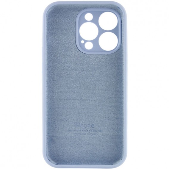 Чехол Silicone Case Full Camera Protective (AA) для Apple iPhone 15 Pro (6.1"), Голубой / Lilac Blue