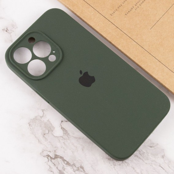 Чехол Silicone Case Full Camera Protective (AA) для Apple iPhone 15 Pro (6.1"), Зеленый / Cyprus Green