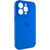 Чехол Silicone Case Full Camera Protective (AA) для Apple iPhone 15 Pro (6.1"), Синий / Capri Blue