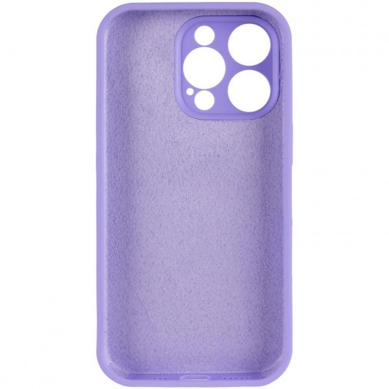 Чехол Silicone Case Full Camera Protective (AA) для Apple iPhone 15 Pro (6.1 дюйма) Сиреневый / Dasheen