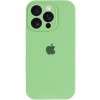 Чохол Silicone Case Full Camera Protective (AA) для Apple iPhone 15 Pro Max (6.7") М'ятний / Mint