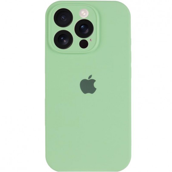 Чохол Silicone Case Full Camera Protective (AA) для Apple iPhone 15 Pro Max (6.7") М'ятний / Mint
