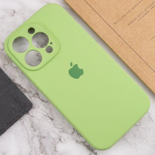 Чохол Silicone Case Full Camera Protective (AA) для Apple iPhone 15 Pro Max (6.7") М'ятний / Mint - зображення 4 