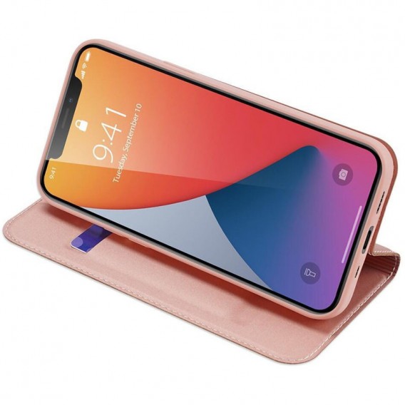 Чохол-книжка Dux Ducis з кишенею для візиток для Apple iPhone 15 Pro (6.1"), Rose Gold