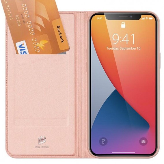 Чехол-книжка Dux Ducis с карманом для визиток для Apple iPhone 15 Pro Max (6.7"), Rose Gold