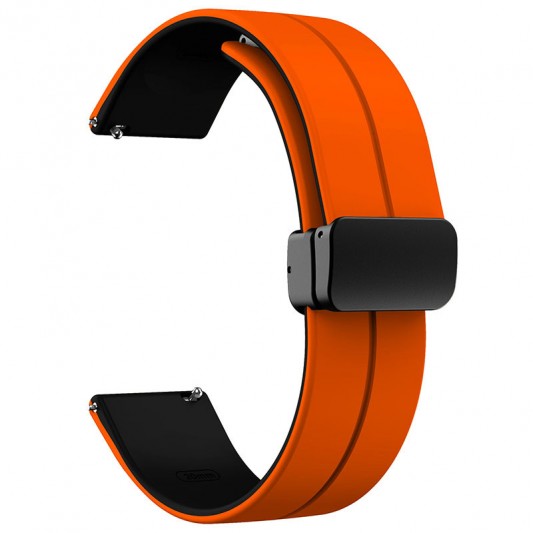 Силиконовый ремешок Classy для Smart Watch 20mm Orange / Black - изображение 1