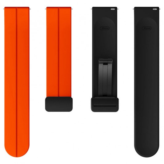 Силиконовый ремешок Classy для Smart Watch 20mm Orange / Black - изображение 2