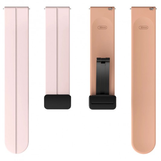 Силіконовий ремінець Classy для Smart Watch 20mm Pink / Beige - зображення 2 