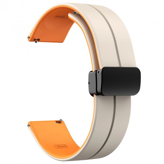 Силиконовый ремешок Classy для Smart Watch 20mm White / Orange - изображение 1