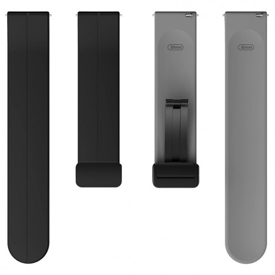 Силиконовый ремешок Classy для Smart Watch 20mm, Black / Grey