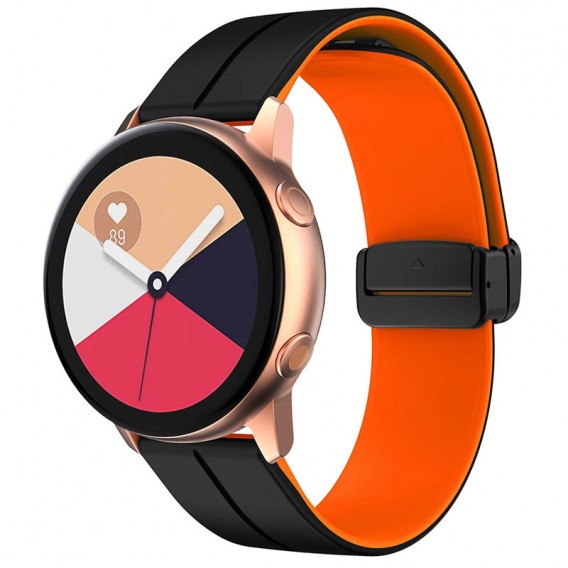 Силіконовий ремінець Classy для Smart Watch 20mm, Black / Orange