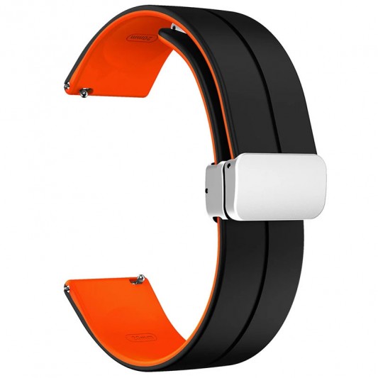Силиконовый ремешок Classy для Smart Watch 20mm Black / Orange - изображение 1