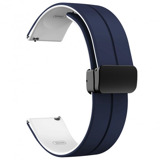 Силіконовий ремінець Classy для Smart Watch 20mm Blue / White - зображення 1 