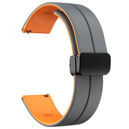 Силиконовый ремешок Classy для Smart Watch 20mm Grey / Orange - изображение 1