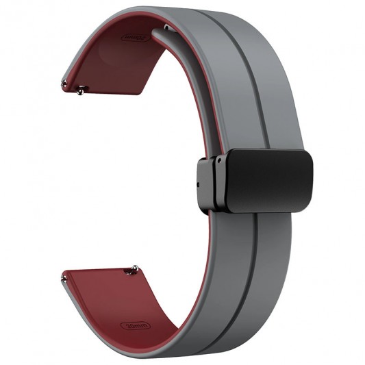 Силиконовый ремешок Classy для Smart Watch 20mm Grey / Plum - изображение 1