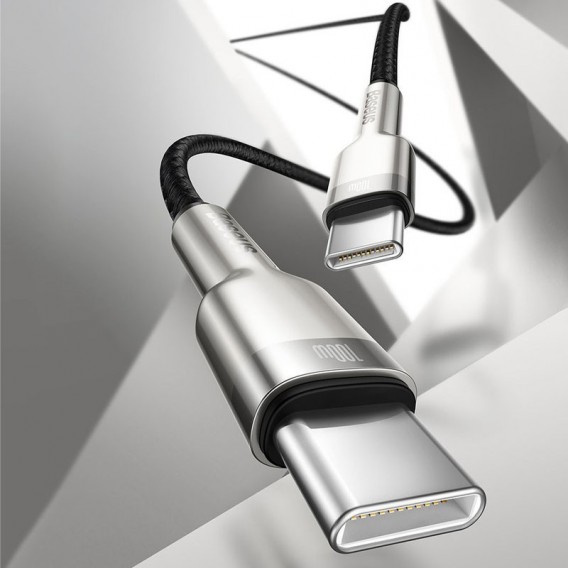 Дата кабель Baseus Cafule Series Metal Type-C to Type-C 100W (1m) (CATJK-C), Черный