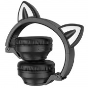 Дитячі навушники з вушками BOROFONE BO18 Cat ear, Чорний