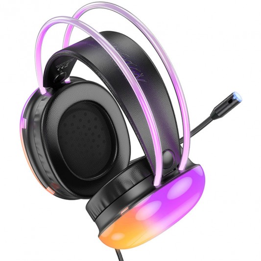 Накладные наушники Hoco W109 Plus Rich USB7.1 channel gaming (USB/2m) Black - изображение 2