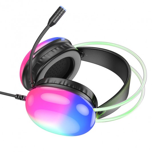 Накладные наушники Hoco W109 Plus Rich USB7.1 channel gaming (USB/2m) Black - изображение 3