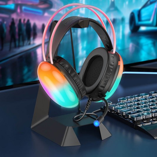 Накладные наушники Hoco W109 Plus Rich USB7.1 channel gaming (USB/2m) Black - изображение 6