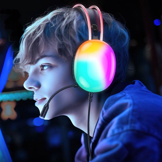 Накладные наушники Hoco W109 Plus Rich USB7.1 channel gaming, Black