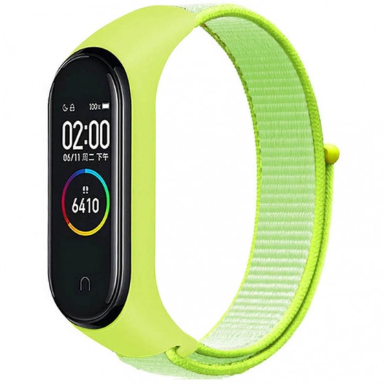 Ремешок Nylon для Xiaomi Mi Band 3/4/5/6/7 Желтый