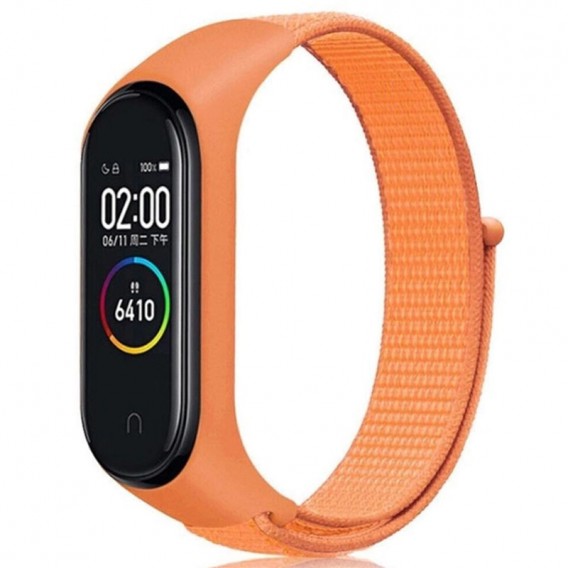Ремінець Nylon для Xiaomi Mi Band 3/4/5/6/7, Помаранчевий