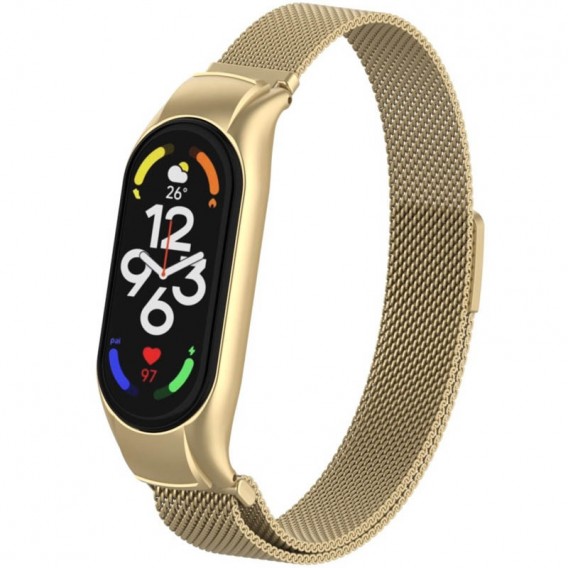 Ремінець Milanese Loop Design для Xiaomi Mi Band 5/6, Vintage gold